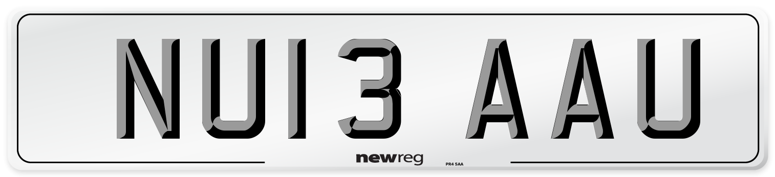 NU13 AAU Number Plate from New Reg